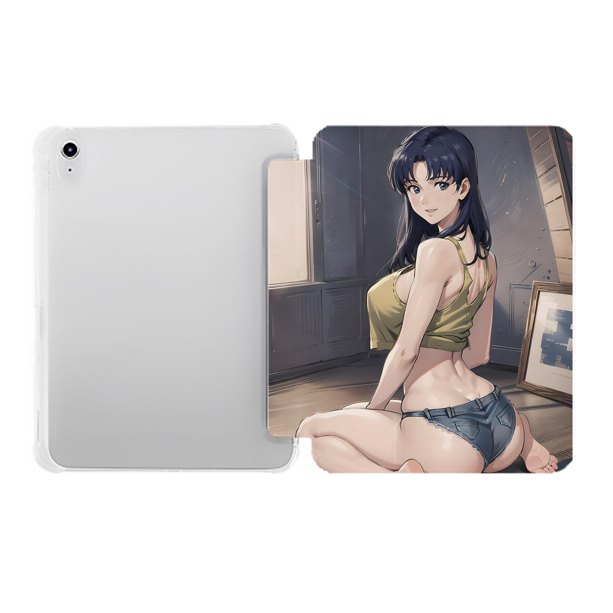 （画像用） EVA 新世紀エヴァンゲリオン IPad ケース ペン収納付き 三つ折りスタンド PUレザー×シリコン 対応機種9.5/10.5/10.9インチ
